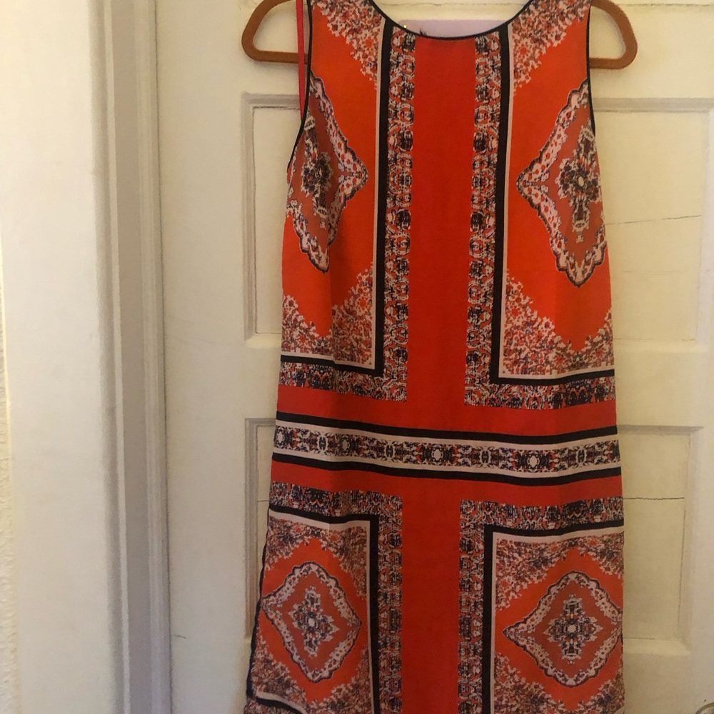 Philosophy Vibrant Orange Patterned Mini Dress